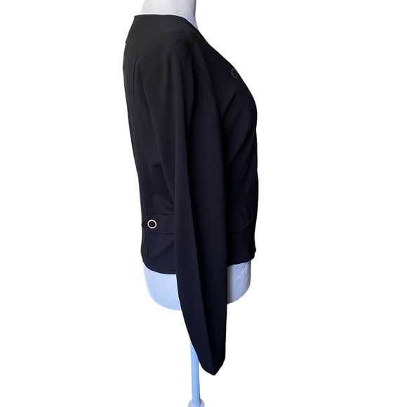 Cabi Black Asymmetrical Snap Zip Ponte Moto Jacket Size Small - Picture 8 of 16